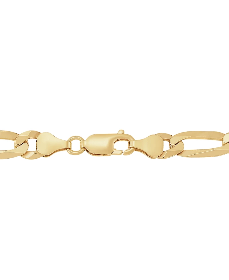 Italian Silver Solid Figaro Chain Necklace in 18k Gold-Plated Sterling Silver