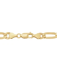 Italian Silver Solid Figaro Chain Necklace in 18k Gold-Plated Sterling Silver