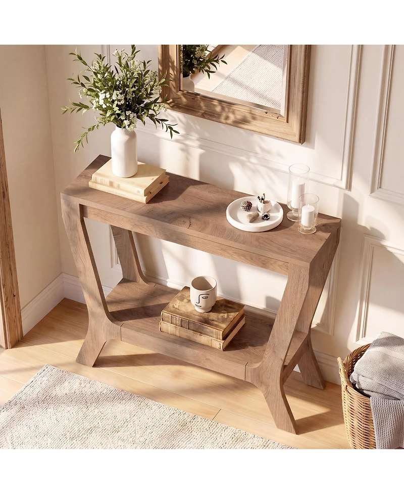 Tribesigns Solid Console Table, Farmhouse Wood Entryway Sofa Table