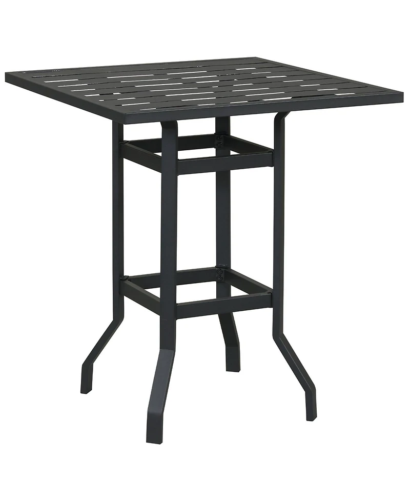 32'' Patio Square Bar Table Metal Cafe Bistro Table Garden Deck