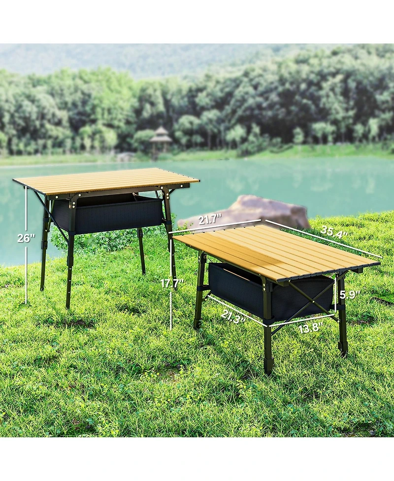 Mountaintop 3ft Aluminum Small Folding Table, Portable Camping Table with Storage Bag, Carry Bag for Outdoor Picnic Bbq