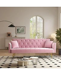 Streamdale Furniture 72" Convertible Foldable Sleeper Sofa Retro Tufted