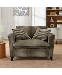 Streamdale Furniture Comfortable Brown Lazy Sofa Chair with Armrests and Cushion