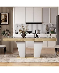 Streamdale Furniture Rustic Extendable Dining Table with Storage Shelves