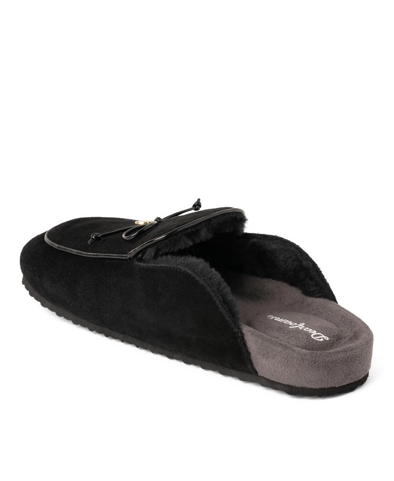 Dearfoams Women's Falan Genuine Suede Scuff Slippers