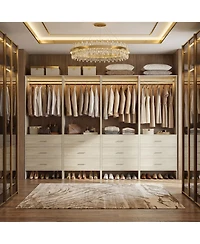 24" 4PC Freestanding Closet Organizer System with Hanging Rods and Drawers