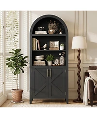gaomon 5-Tier Open Display Shelf with Nice Texture, Farmhouse Storage Cabinet for Kitchen