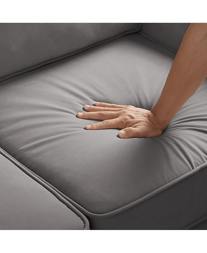 Streamdale Furniture Velvet 2-Seater Loveseat Sofa with Spring Cushion and Wood Legs