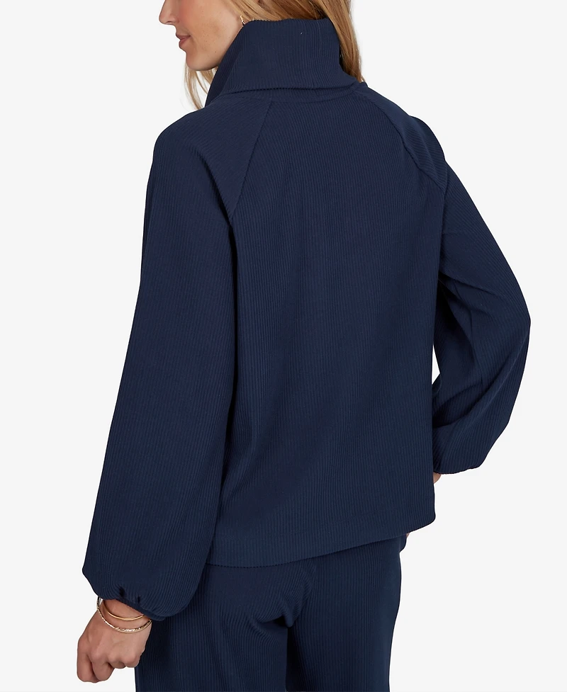 Ruby Rd. Petite Cowl Neck Ribbed Top