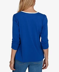 Ruby Rd. Petite Book Club 3/4-Sleeve Graphic-Print Top