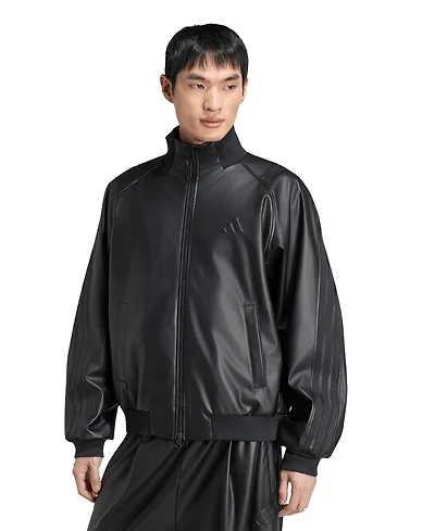 adidas Men's Stadium Leather Full-Zip Track Jacket