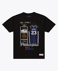 Mitchell & Ness Men's LeBron James Black Philadelphia 76ers Locker Room T-Shirt