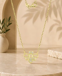 Macy's 14k Gold Over Sterling Silver Cubic Zirconia Bee Necklace