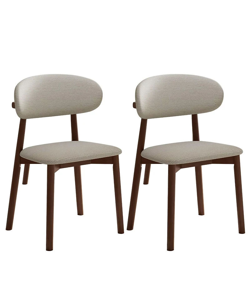 Streamdale Furniture Solid Wood Chenille Dining Chairs, Set of 2