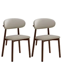 Streamdale Furniture Solid Wood Chenille Dining Chairs, Set of 2