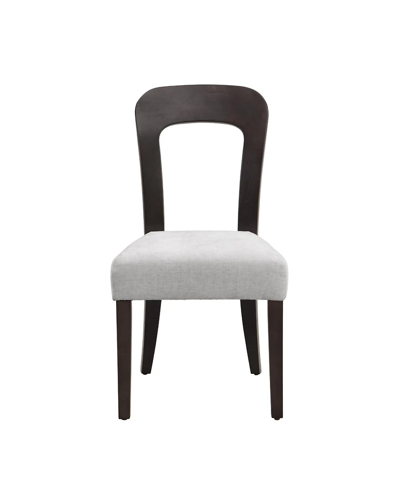 Flynama Set of 2 Chenille Fabric Dining Chairs, Rubber Wood Legs 330 Lbs Weight Capacity