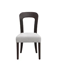 Flynama Set of 2 Chenille Fabric Dining Chairs, Rubber Wood Legs 330 Lbs Weight Capacity