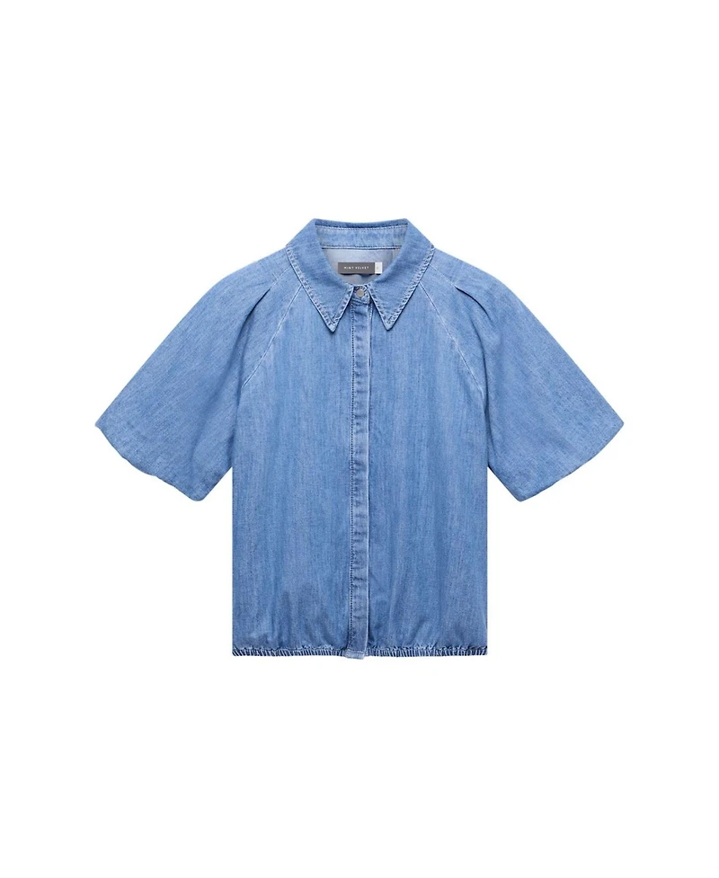 Mint Velvet Women's Denim Puff Sleeve Shirt
