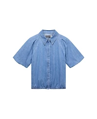 Mint Velvet Women's Denim Puff Sleeve Shirt