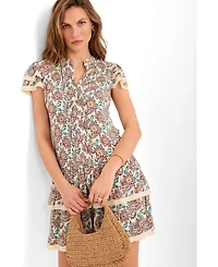 Mint Velvet Women's Soft Petal Ruffle Mini Dress