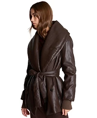Kenneth Cole Women's Shawl Collar Belted Coat