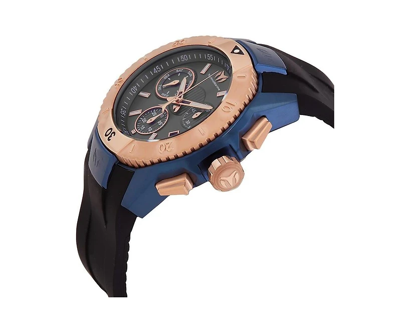 TechnoMarine UF6 Tm-621037 Men's 48mm Quartz Chronograph Watch - Gunmetal Dial, Silicone Strap