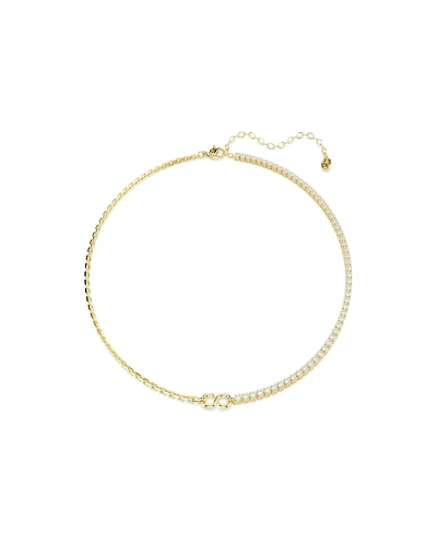 Swarovski Gold-Tone Plated White Crystals Necklace