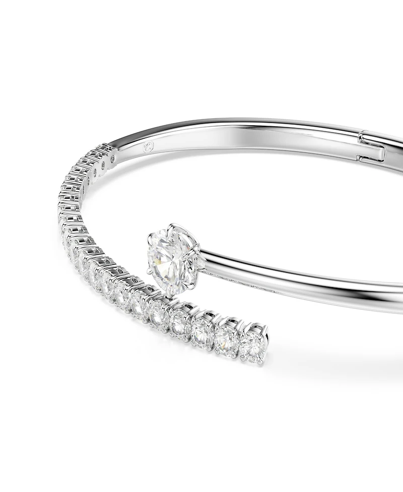 Swarovski Sterling Silver-Plated White Crystals Bracelet
