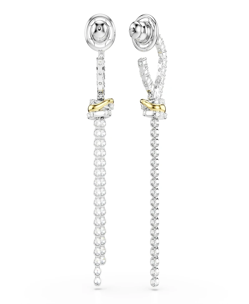 Swarovski Gold-Tone and Sterling Silver-Plated White Crystals Earrings