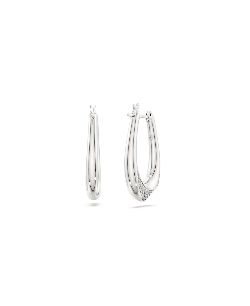 Swarovski Sterling Silver-Plated White Crystals Earrings