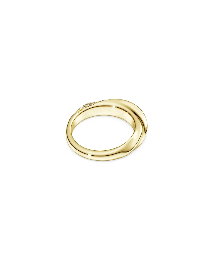 Swarovski Gold-Tone and Sterling Silver-Plated White Crystals Ring