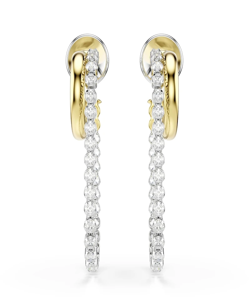 Swarovski Gold-Tone and Sterling Silver-Plated White Crystals Earrings
