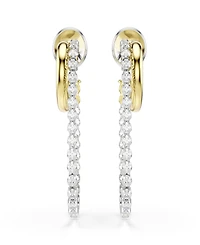 Swarovski Gold-Tone and Sterling Silver-Plated White Crystals Earrings
