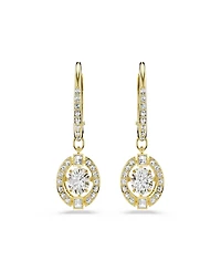 Swarovski Gold-Tone Plated White Crystals Earrings