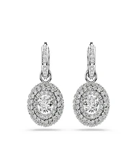 Swarovski Sterling Silver-Plated White Crystals Earrings