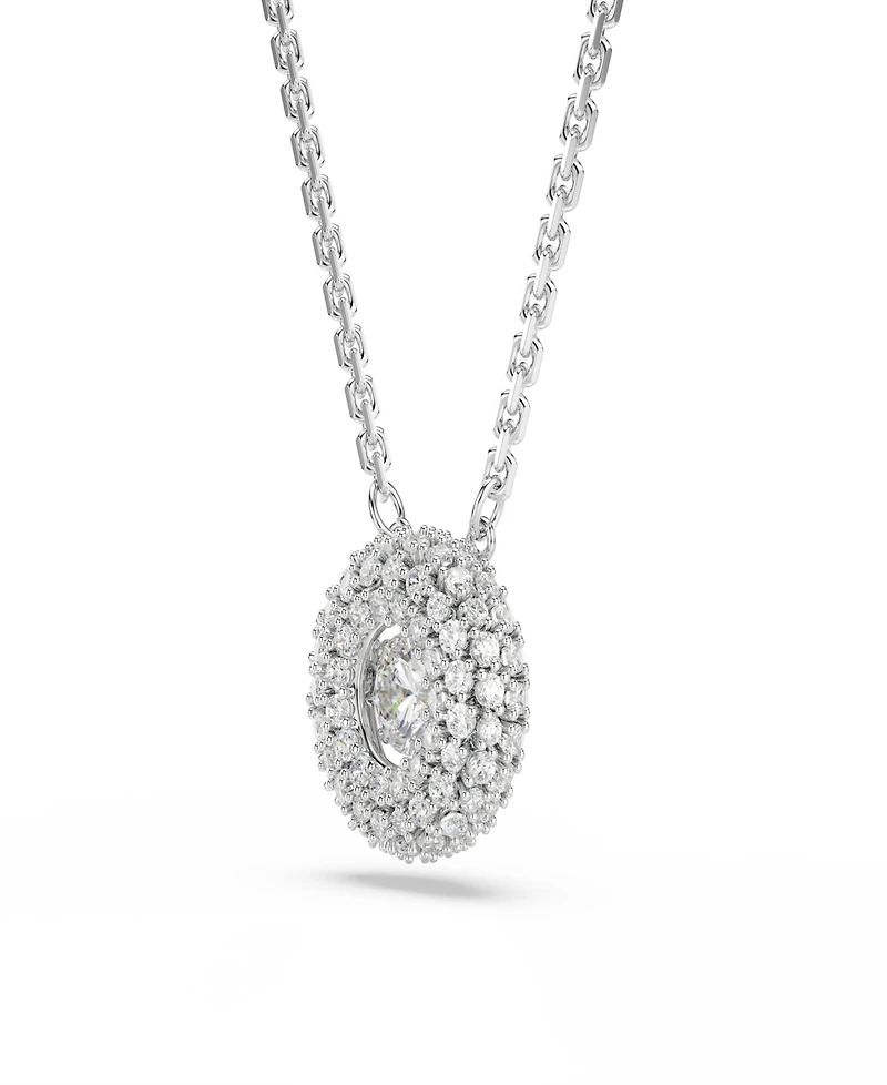 Swarovski Sterling Silver-Plated White Crystals Necklace