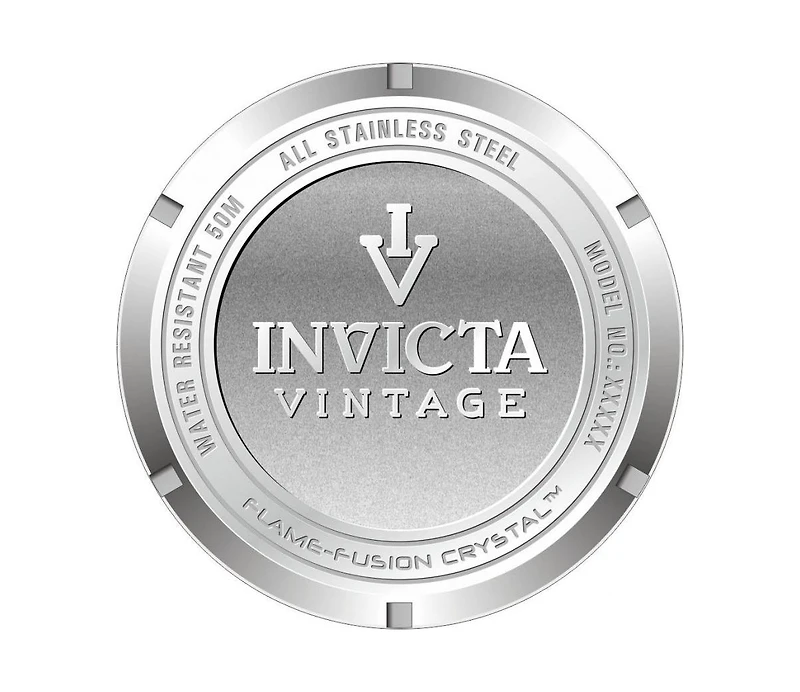 Invicta Vintage 36241 Men's 44mm Quartz Watch - White Dial, Silver Stainless Steel Bracelet
