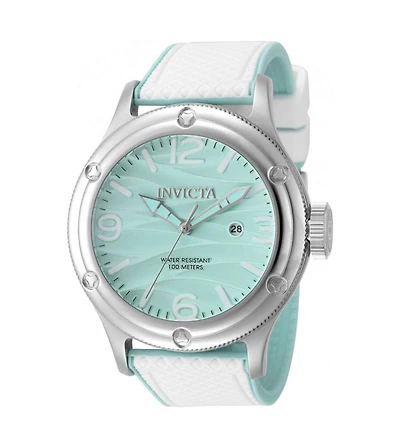 Invicta Pro Diver 50307 Men's 48mm Quartz Watch - Tiffany Blue Dial, Tiffany Blue and White Silicone Strap