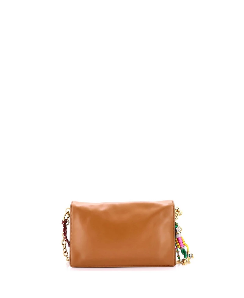 Pre-Owned Prada Small Charms Soft Sound Bag Leather