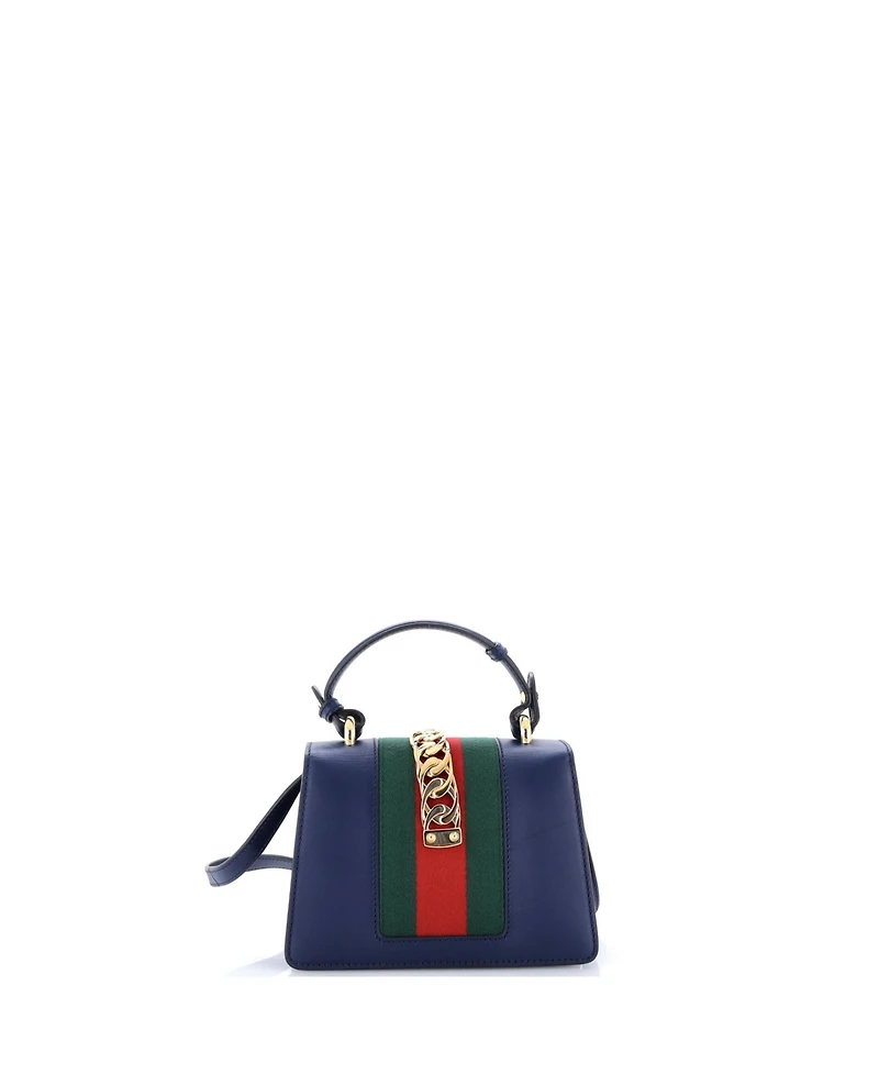 Pre-Owned Gucci Mini Sylvie Top Handle Bag Leather