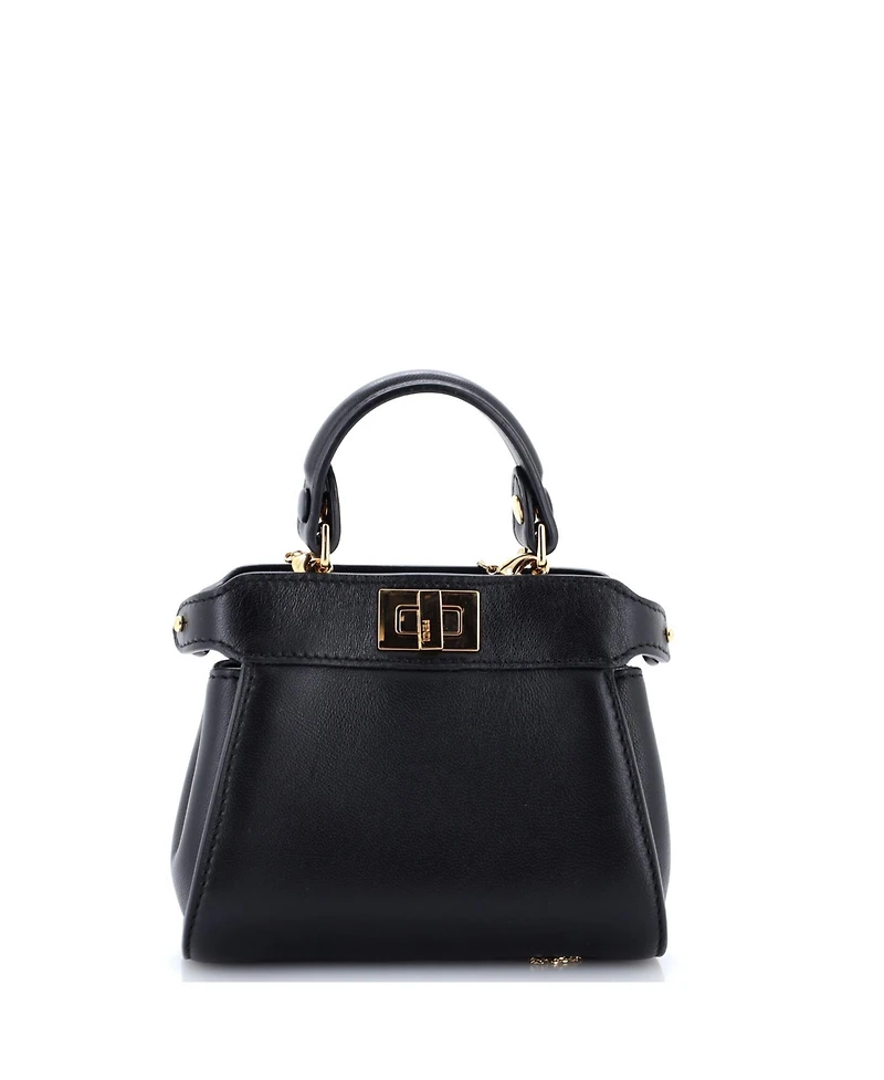 Pre-Owned Fendi Nano Peekaboo Bag Leather