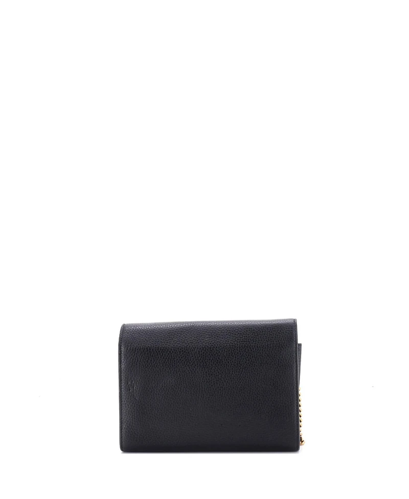 Pre-Owned Gucci Mini Gg Marmont Chain Wallet Leather