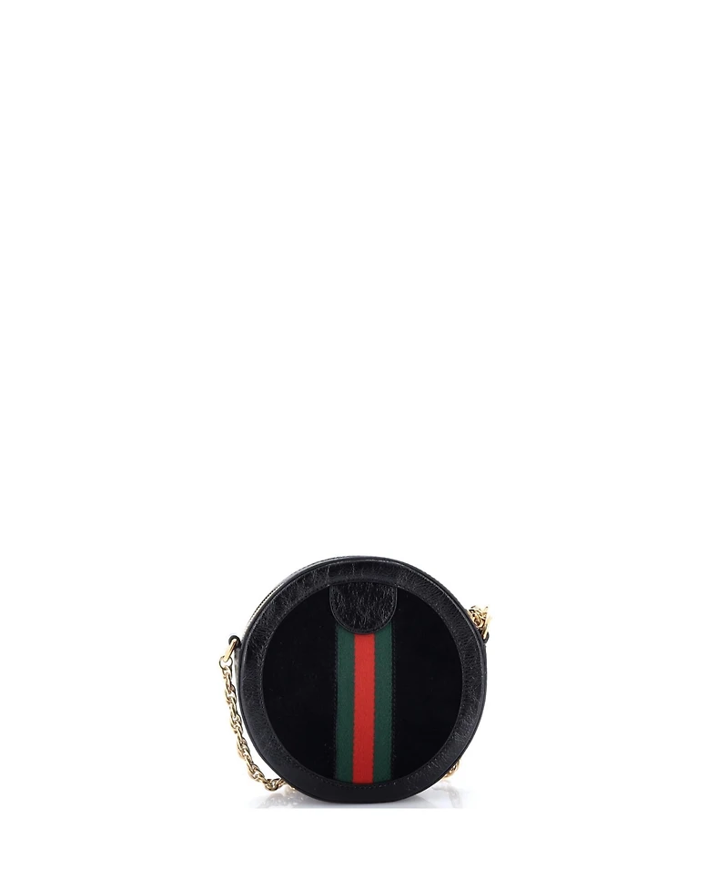 Pre-Owned Gucci Mini Ophidia Round Shoulder Bag Suede