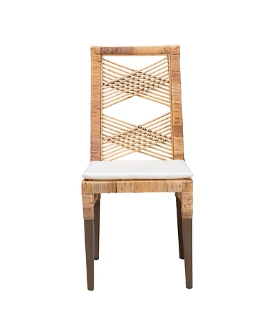 bali & pari Poltak 37.4" Rattan Modern Bohemian Dining Chair
