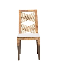 bali & pari Poltak 37.4" Rattan Modern Bohemian Dining Chair