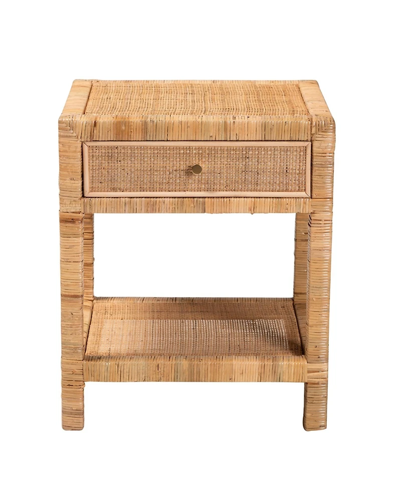 bali & pari Adelia 24.4" Rattan 1-Drawer Nightstand