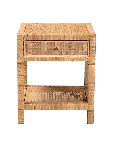 bali & pari Adelia 24.4" Rattan 1-Drawer Nightstand