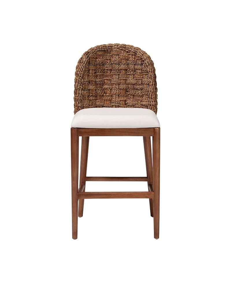 bali & pari Denver 36.2" Acacia Wood Modern Bohemian Counter Stool