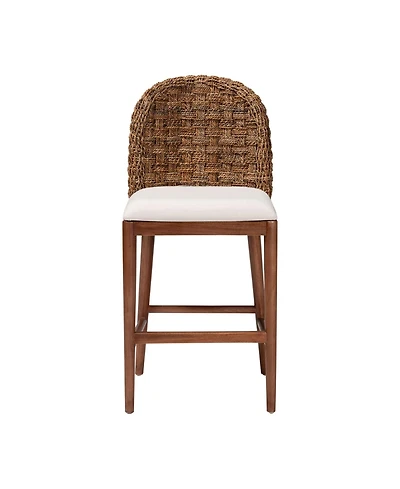 bali & pari Denver 36.2" Acacia Wood Modern Bohemian Counter Stool