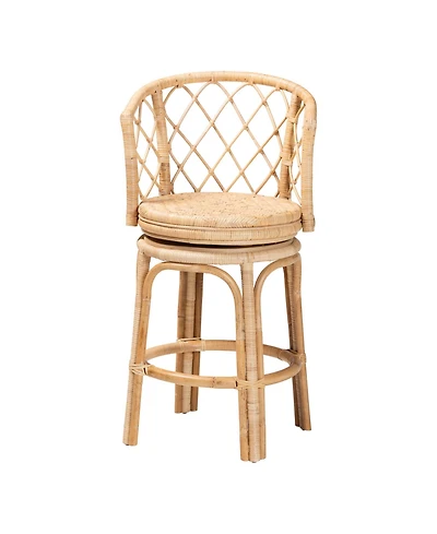 Bali & Pari Ayu 37.8" Rattan Bohemian Counter Stool